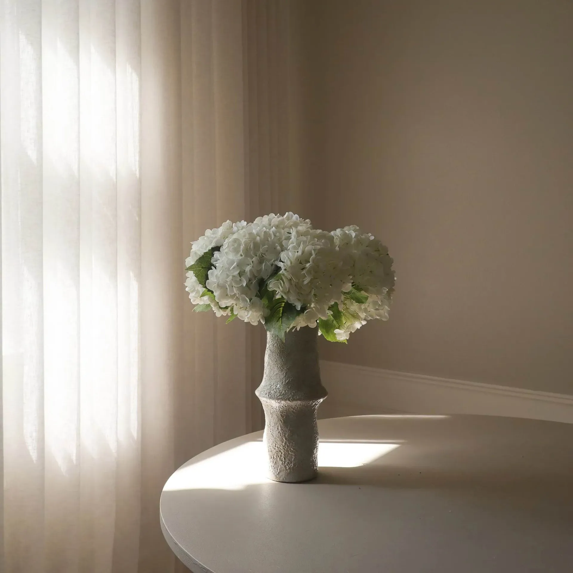 Bouquet artificiel d’hortensias, Blanc, 7 pcs Botané