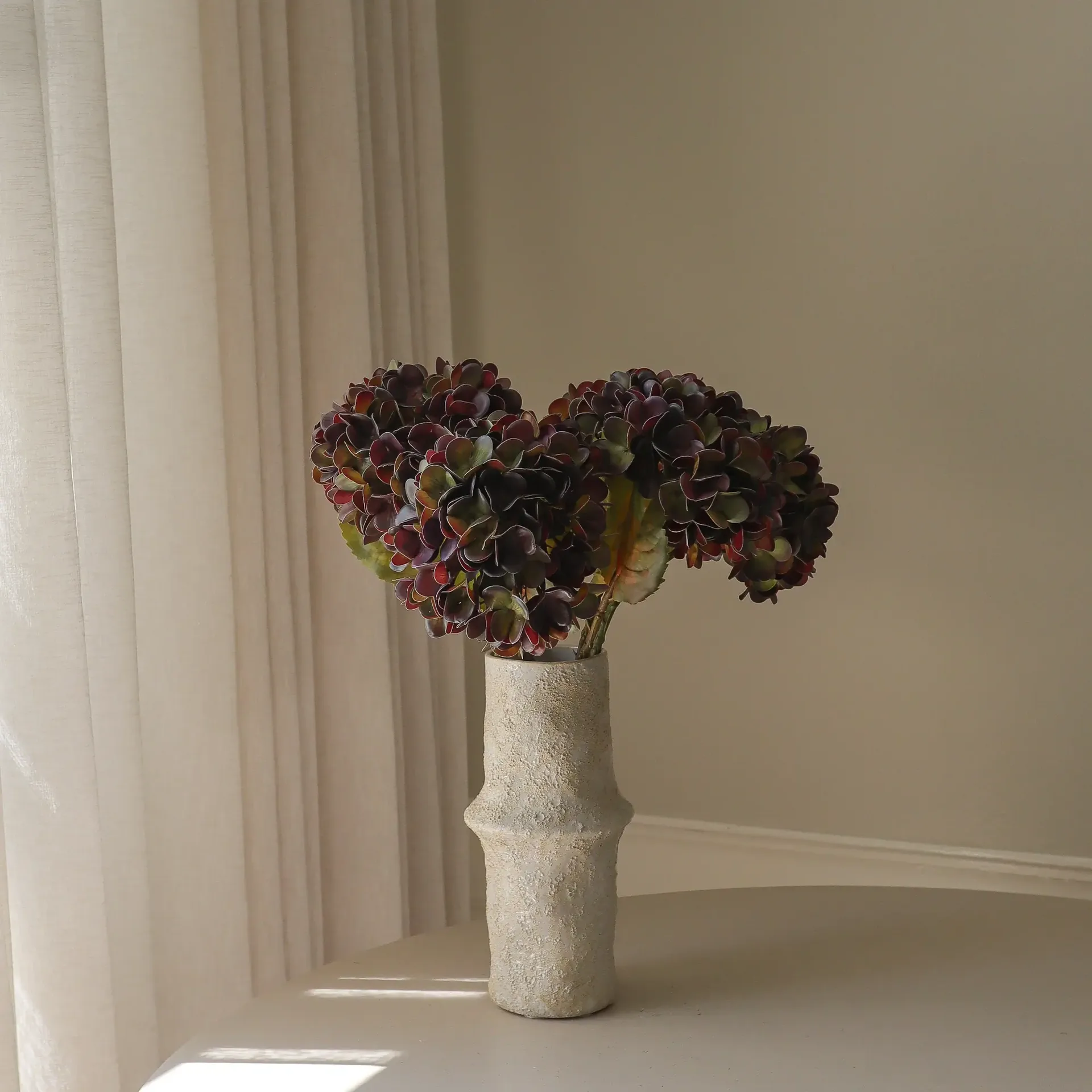 Bouquet artificiel d’hortensias, Muted purple, 60 cm, 6 pièces Botané