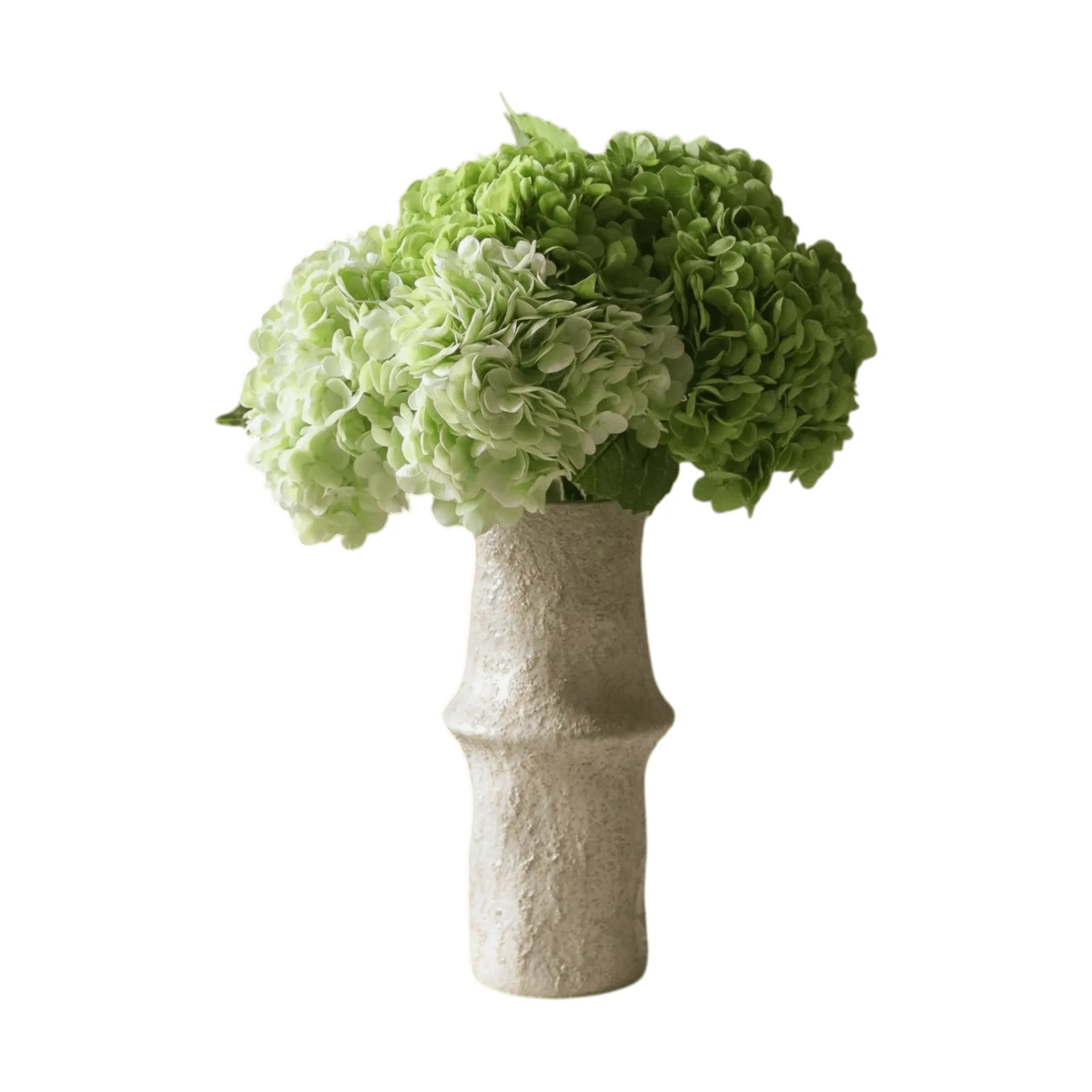 Bouquet artificiel d’hortensias, Vert, 7 pcs Botané
