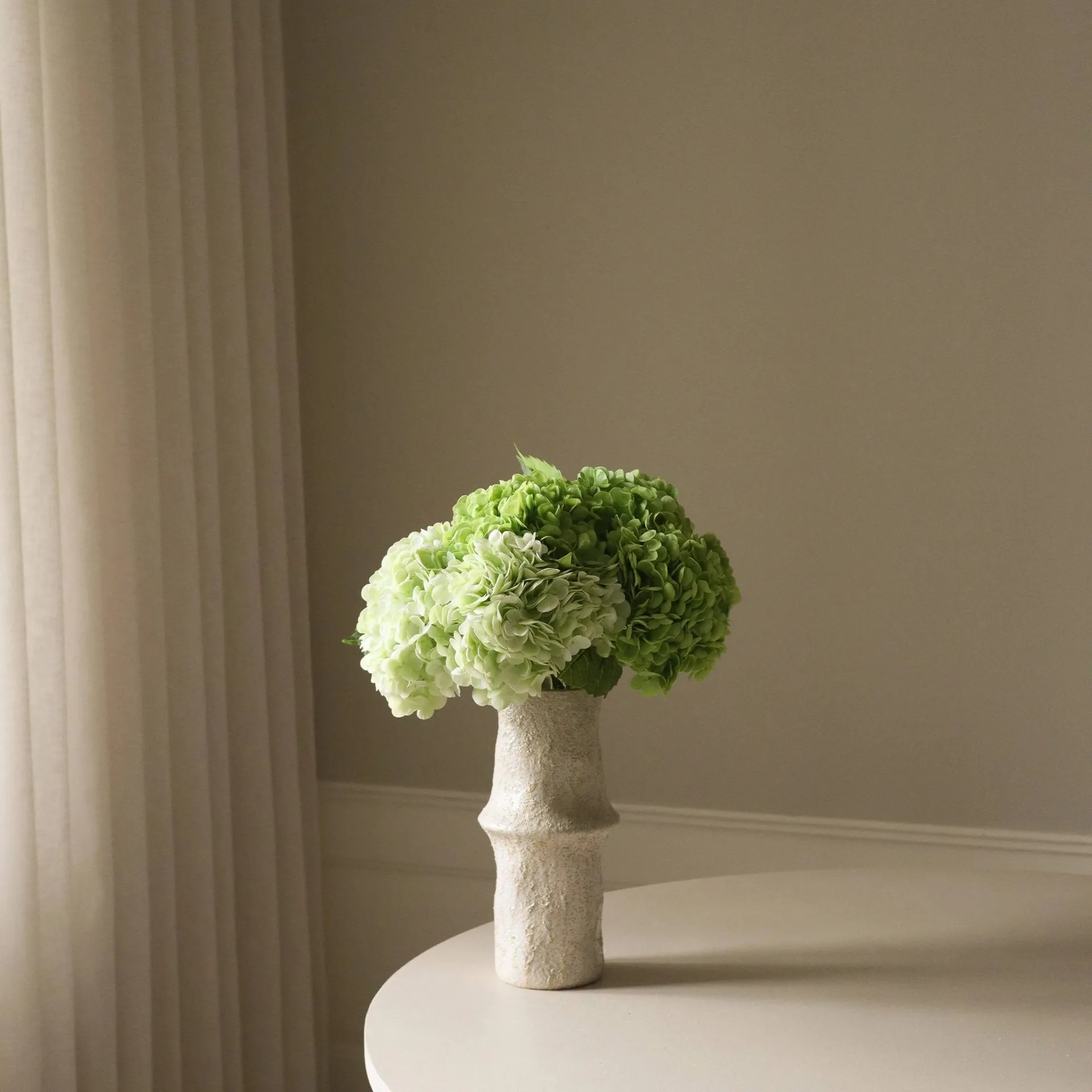 Bouquet artificiel d’hortensias, Vert, 7 pcs Botané