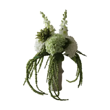 Bouquet artificiel Enchanted Matcha - Riddarsporre-amarant-hortensia-cactus, 9 pcs - Botané