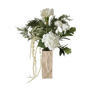 Bouquet artificiel Frosted Garden - Amaryllis, hortensia, œillets, amarante, 90 cm - Botané