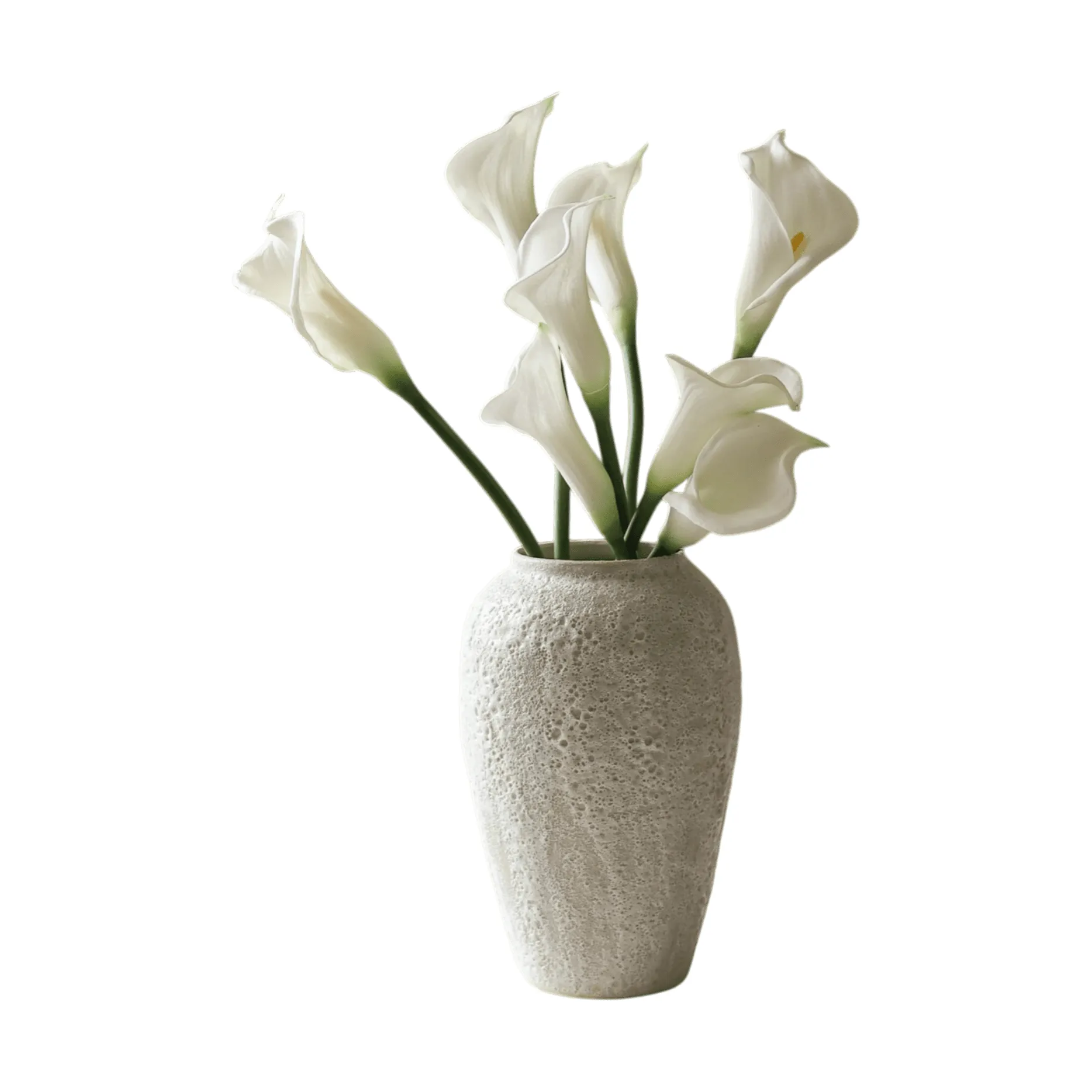 Bouquet artificiel lys calla, Blanc, 65 cm, lot de 8 Botané