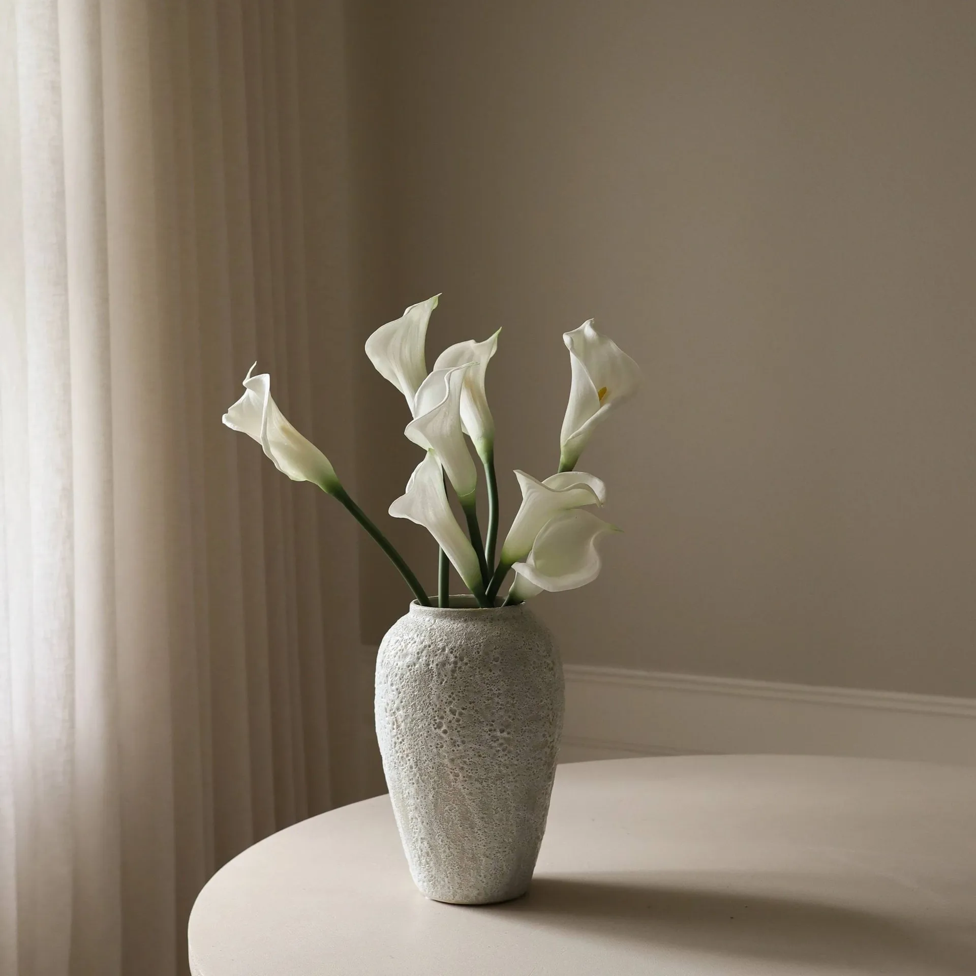 Bouquet artificiel lys calla, Blanc, 65 cm, lot de 8 Botané