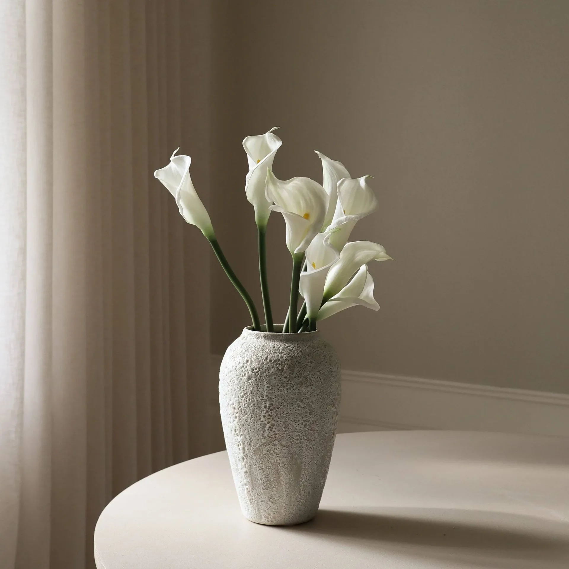 Bouquet artificiel lys calla, Blanc, 65 cm, lot de 8 Botané