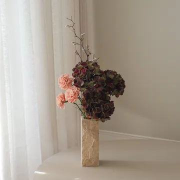 Bouquet artificiel Moody Blush - Hortensia, œillet, branche, 97 cm - Botané