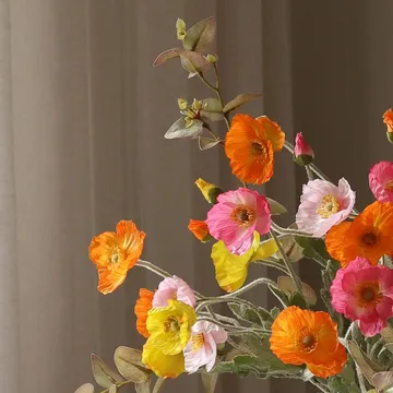 Bouquet artificiel Poppy Spritz - Vallmo-eucalyptus 10 pcs - Botané