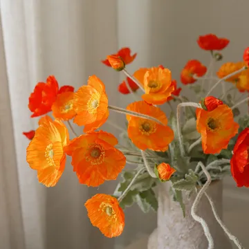 Bouquet artificiel Poppy Sunset - Pavot, 56 cm, 11 pièces - Botané