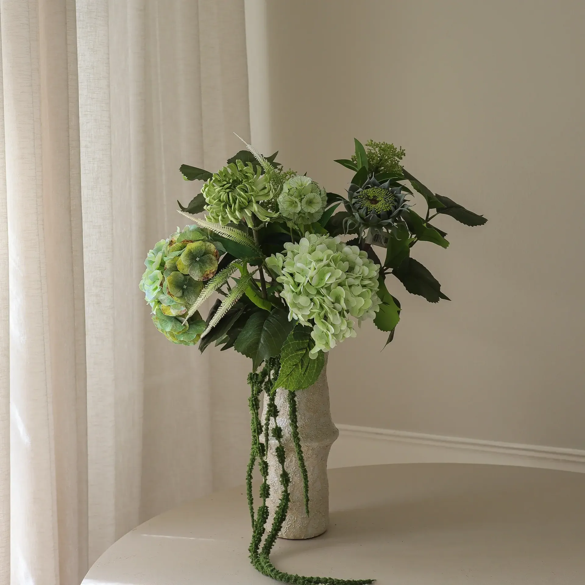 Bouquet artificiel Sage Garden, Hortensia-dahlia semi-cactus, 112 cm, 10 pièces Botané