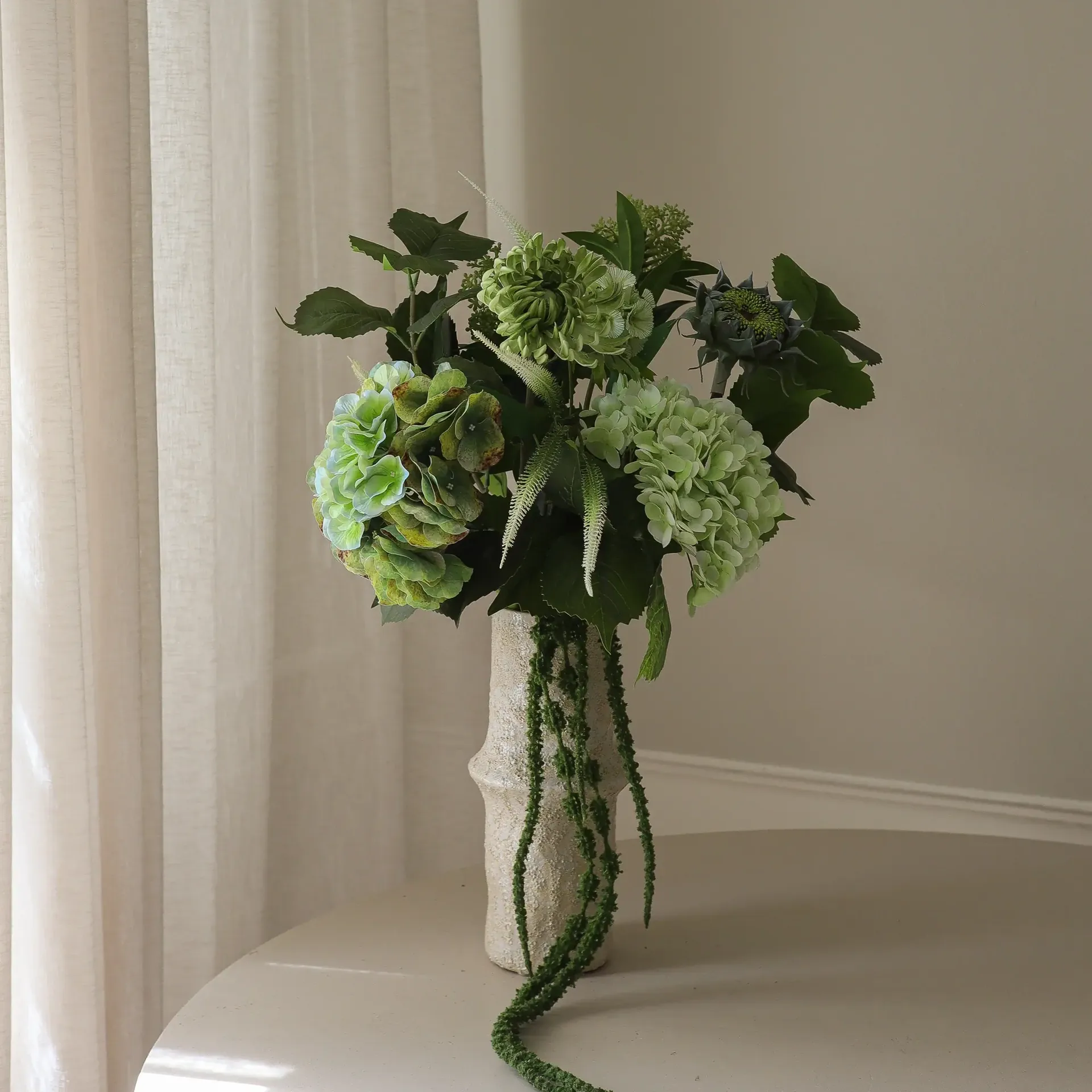 Bouquet artificiel Sage Garden, Hortensia-dahlia semi-cactus, 112 cm, 10 pièces Botané