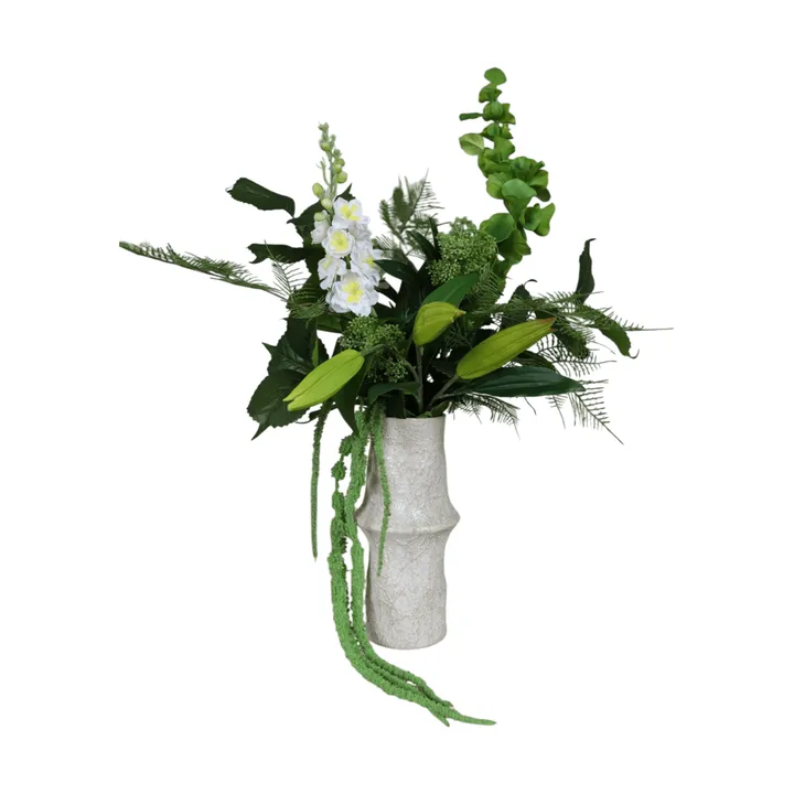 Bouquet artificiel Silent Meadow - Delphinium-lis-amarante-eucalyptus-fougère 6 pcs - Botané