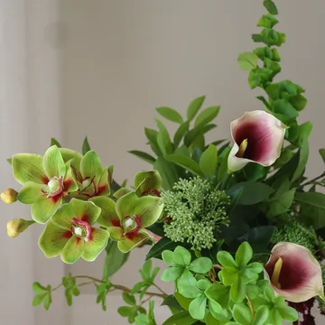 Bouquet artificiel Wild Grove - Calla-orchidée cymbidium-carotte sauvage, 112 cm, 16 pièces - Botané