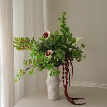 Bouquet artificiel Wild Grove - Calla-orchidée cymbidium-carotte sauvage, 112 cm, 16 pièces - Botané
