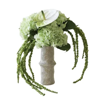 Bouquet de fleurs artificielles Dewdrop Symphony - Hortensia vert clair anthurium amarante 6 pcs - Botané