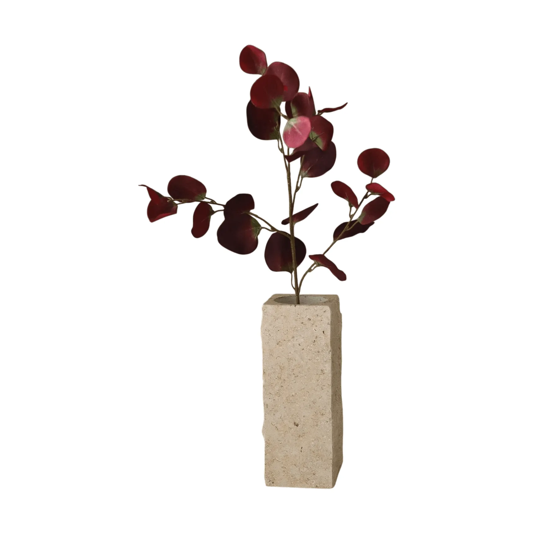 Branche artificielle d’eucalyptus, Burgundy, 84 cm Botané