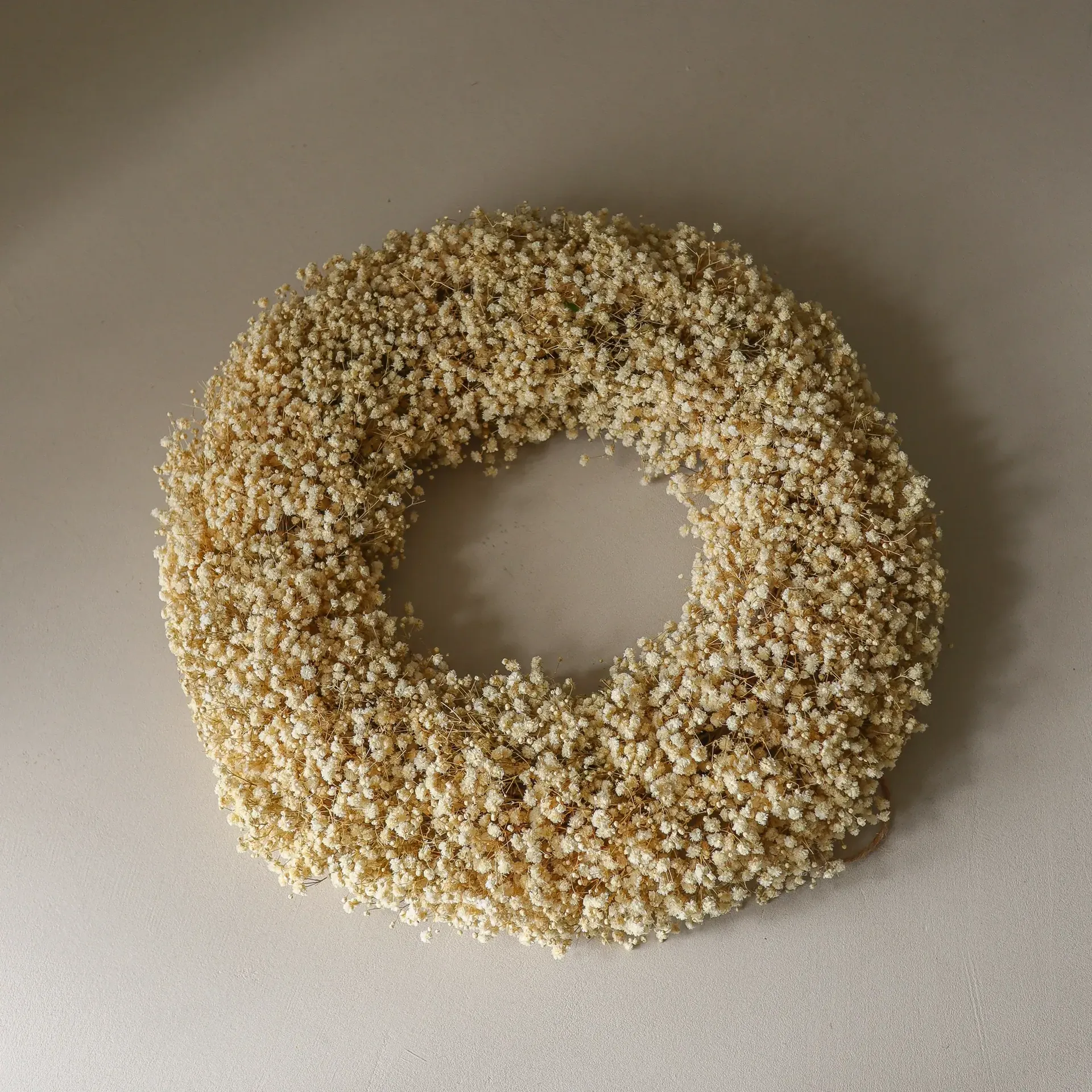 Couronne de fleurs Gypsophile Wreath, Yellow, Ø40 cm Botané