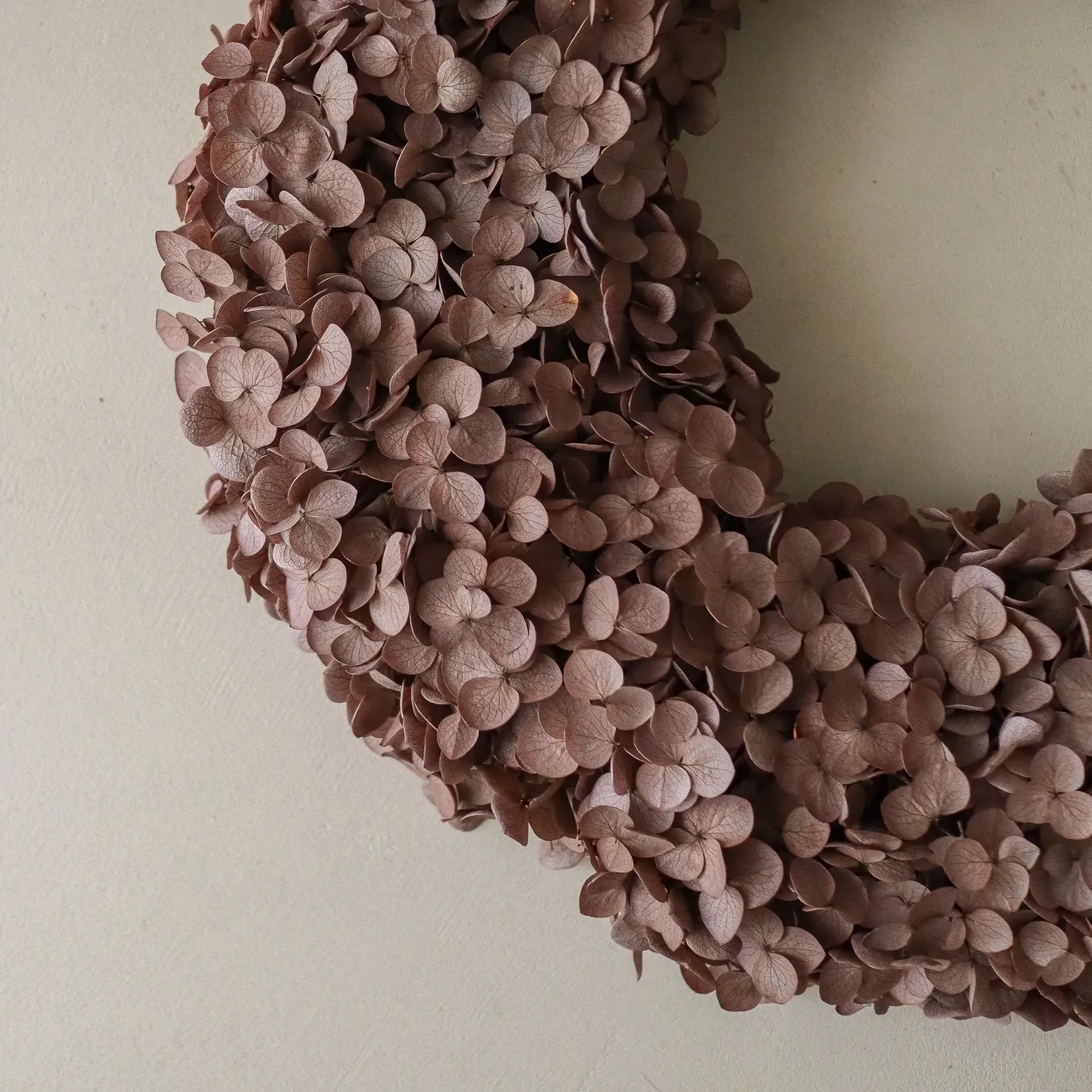 Couronne de fleurs Hortensia Wreath, Brown, 40 cm Botané