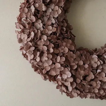 Couronne de fleurs Hortensia Wreath - Brown, 40 cm - Botané