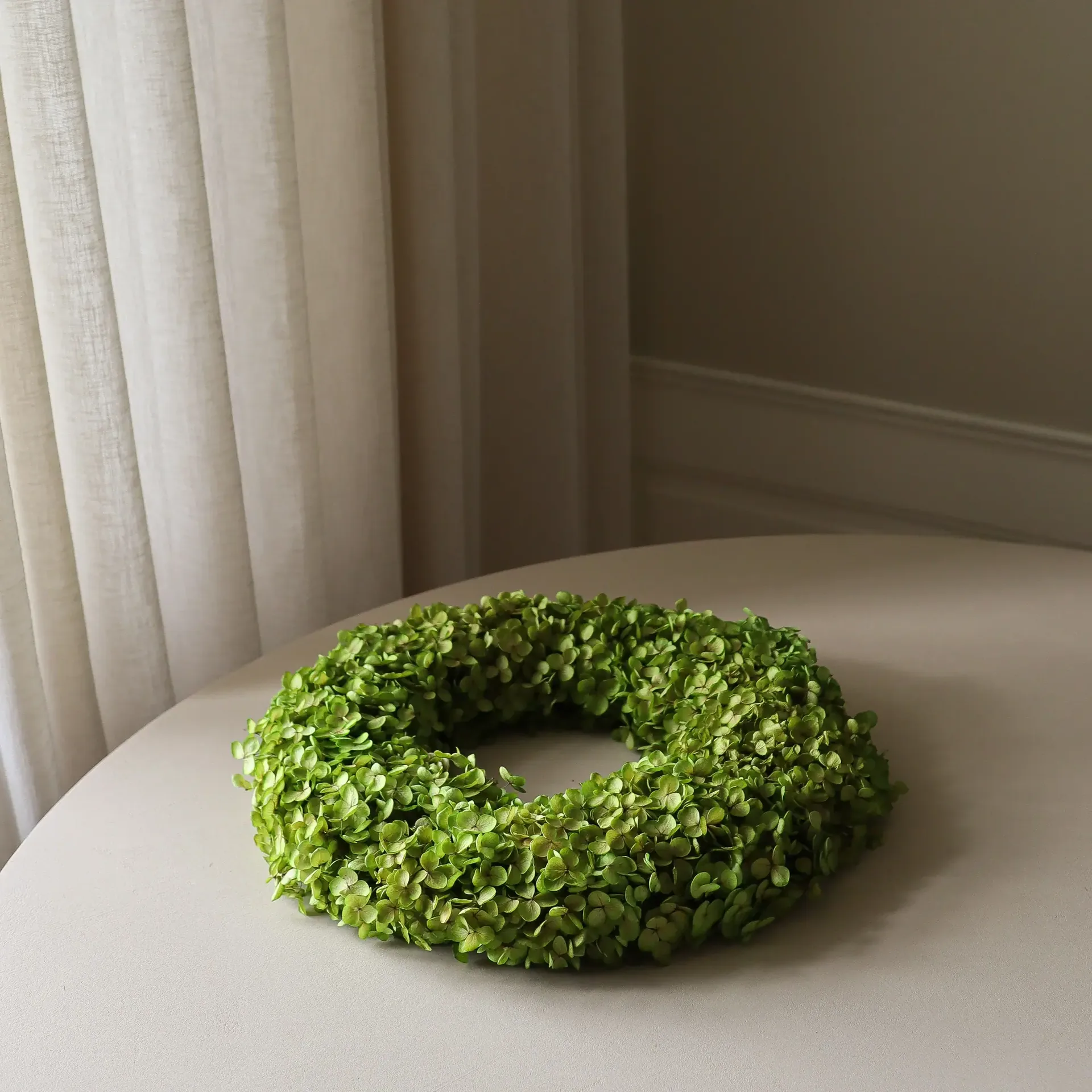 Couronne de fleurs Hortensia Wreath, Light green, Ø40 cm Botané
