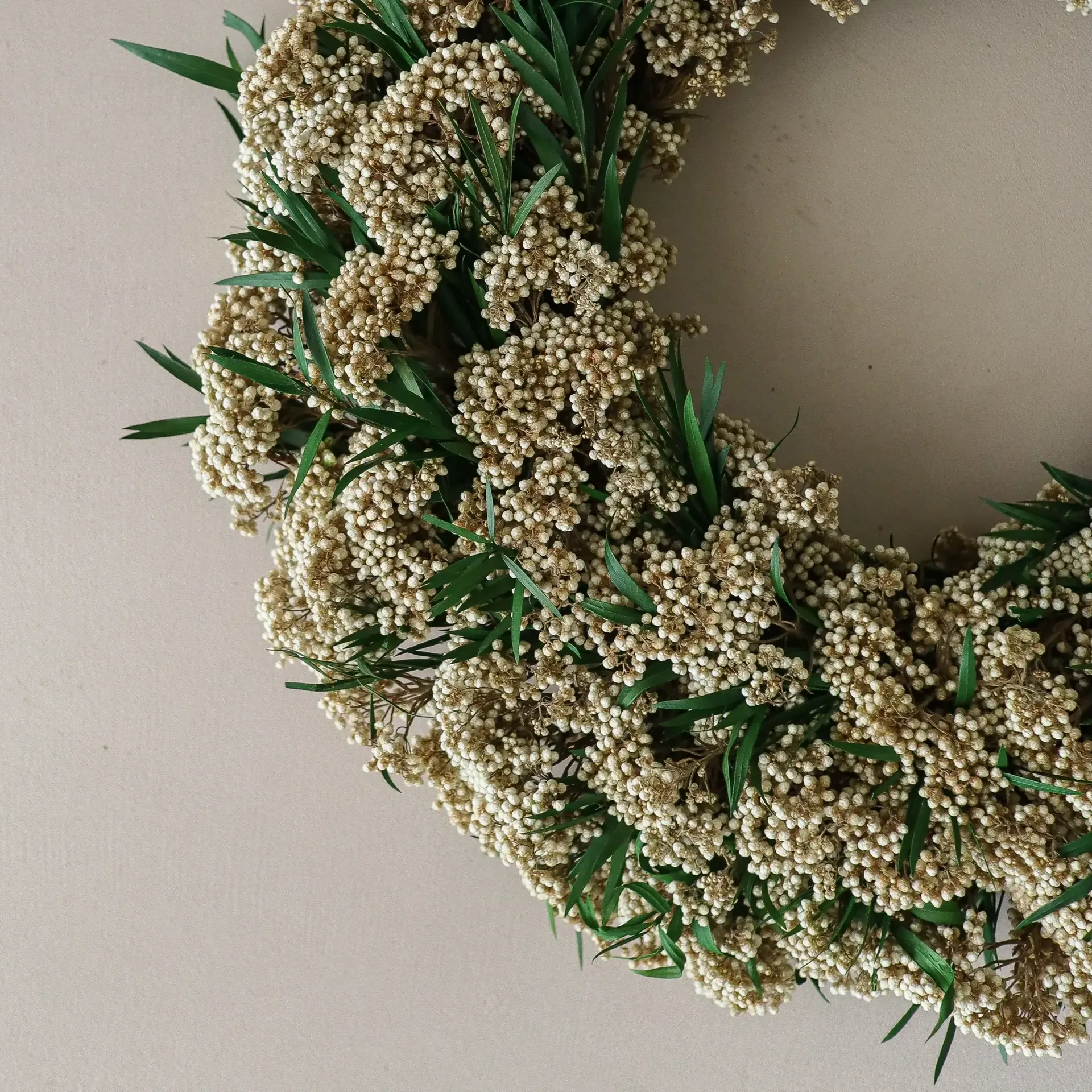 Couronne de fleurs Whisper Meadow Wreath, Fleur de riz, Ø40 cm Botané