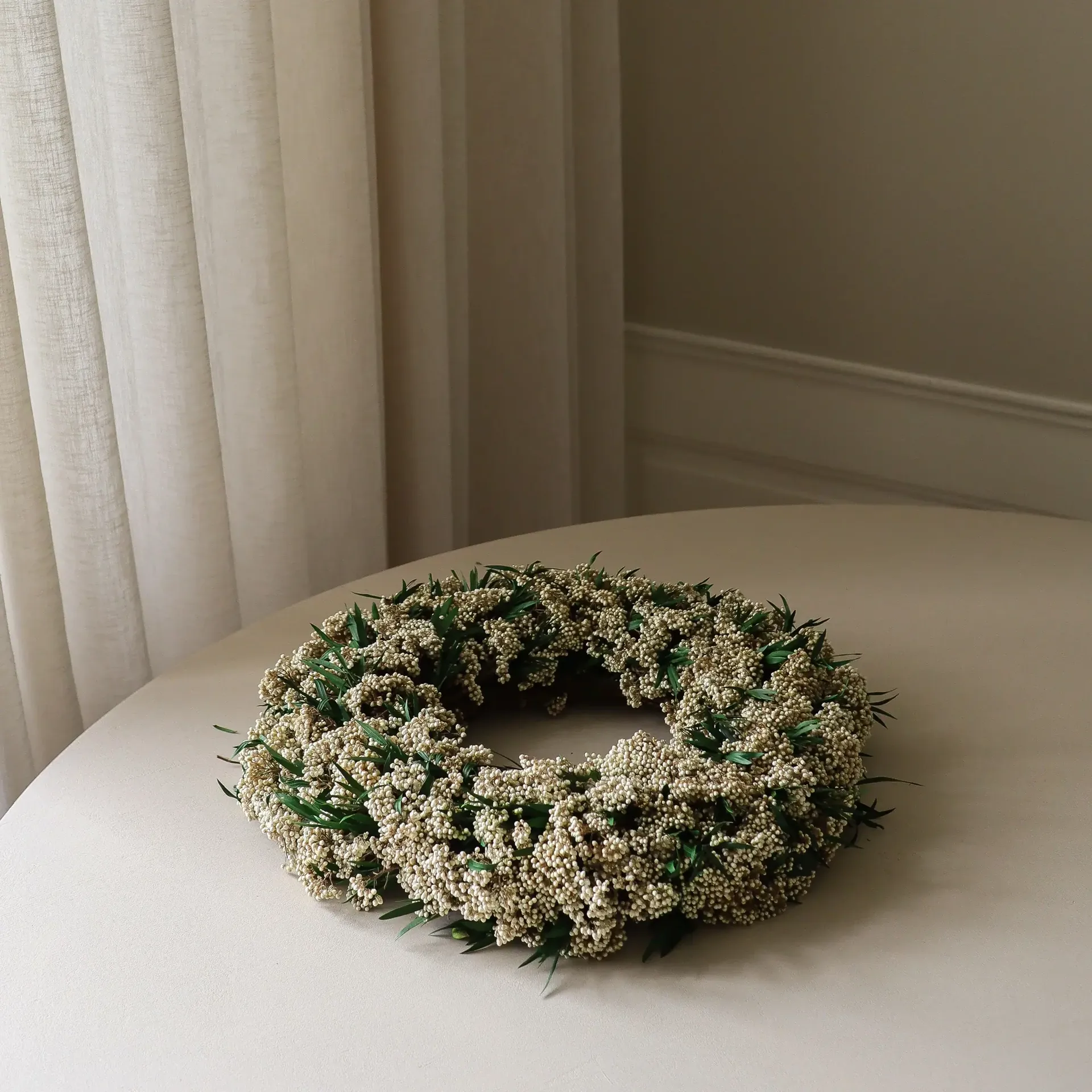 Couronne de fleurs Whisper Meadow Wreath, Fleur de riz, Ø40 cm Botané