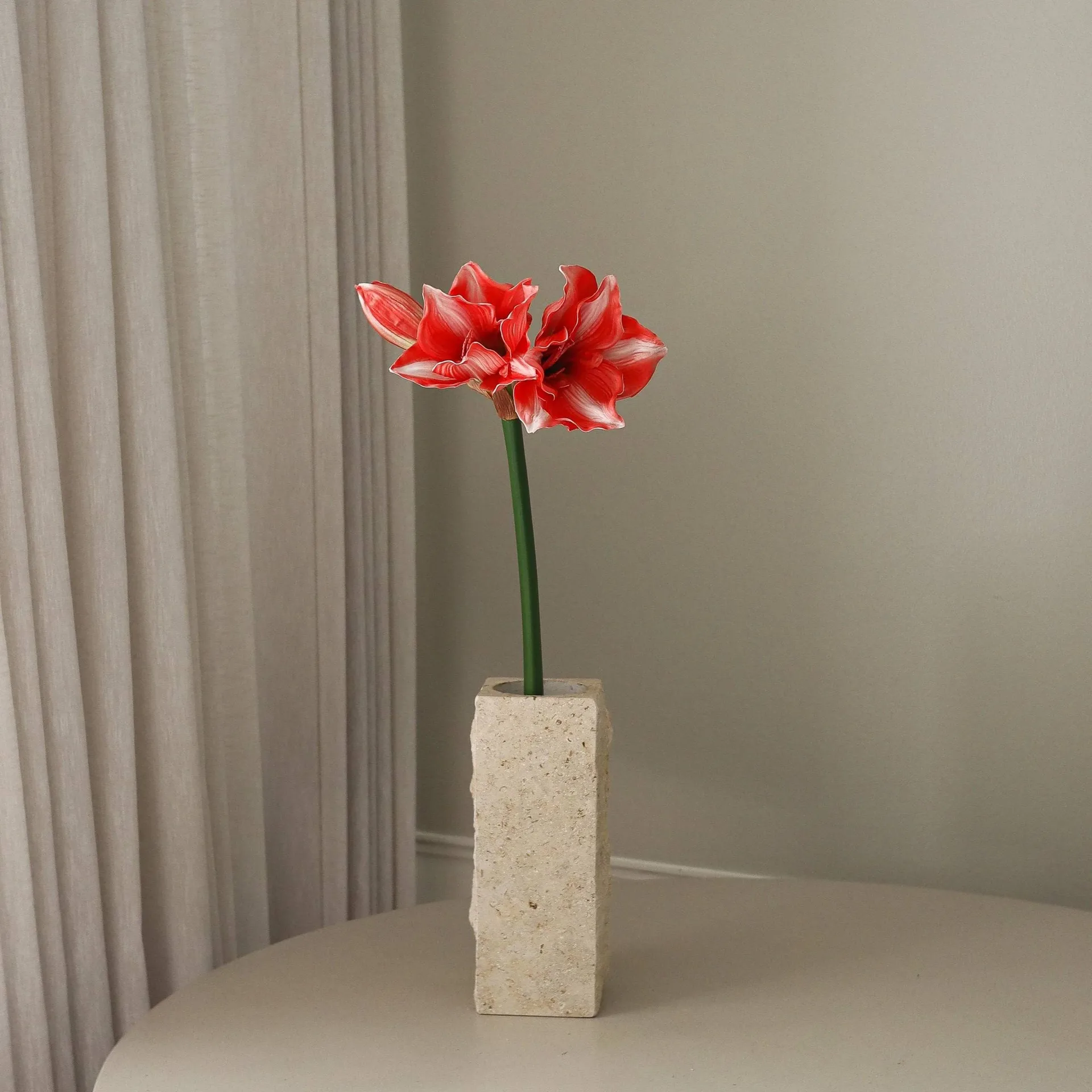 Fleur artificielle Amaryllis, Rouge foncé, 72 cm Botané