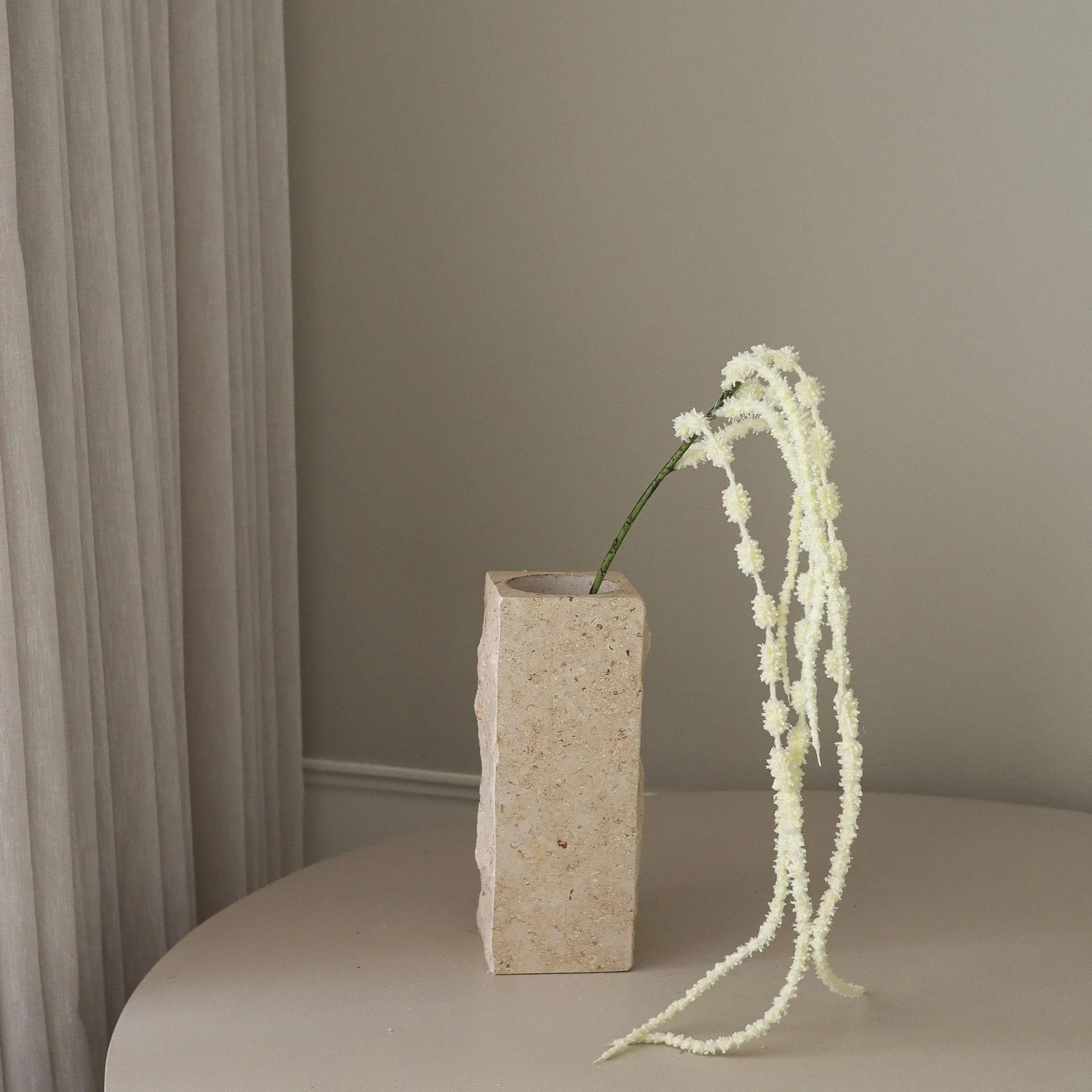 Fleur artificielle d'amarante retombante, Blanc, 112 cm Botané