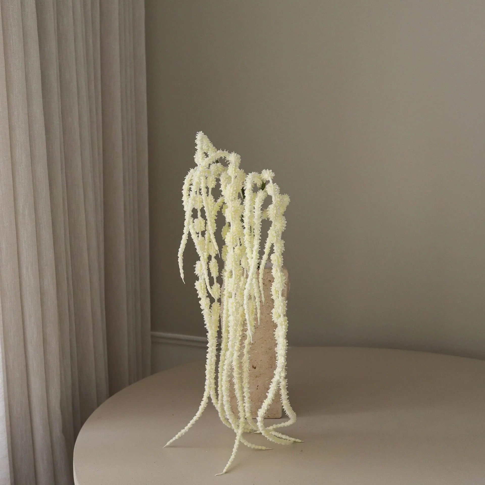 Fleur artificielle d'amarante retombante, Blanc, 112 cm Botané