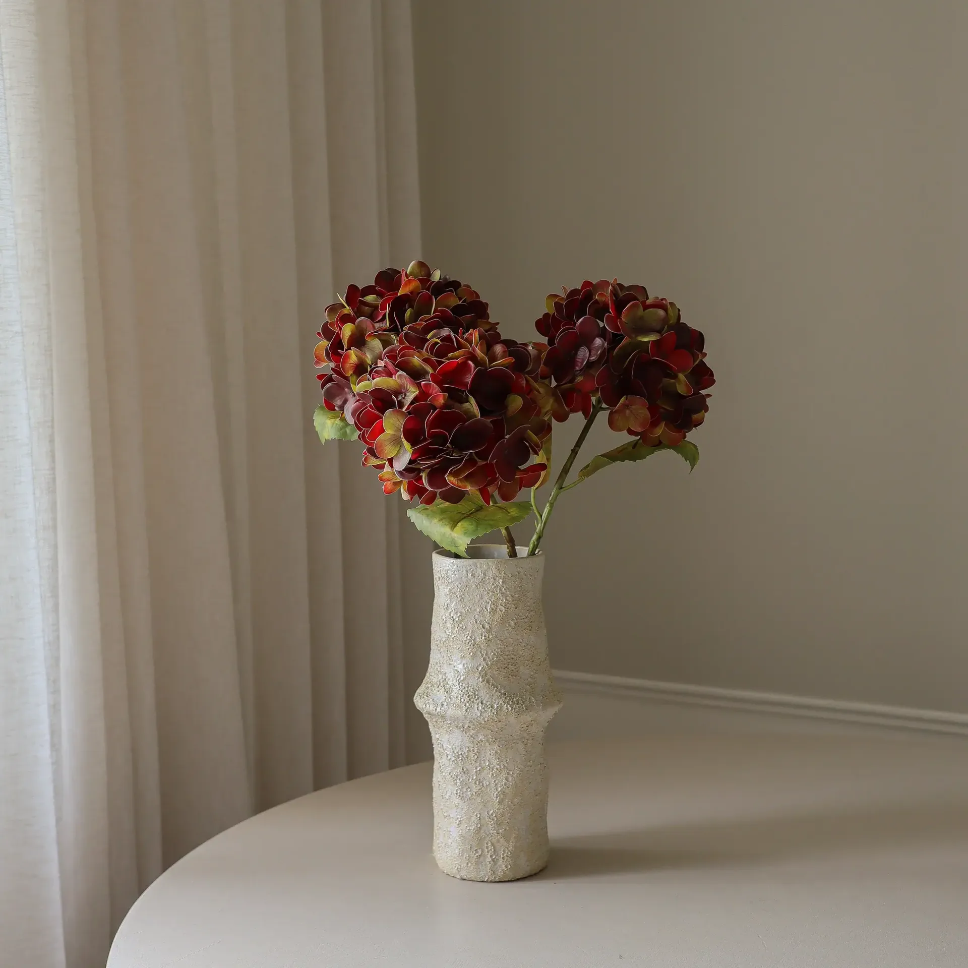 Fleur artificielle Hortensia, Deep burgundy, 60 cm, 1 pièce Botané