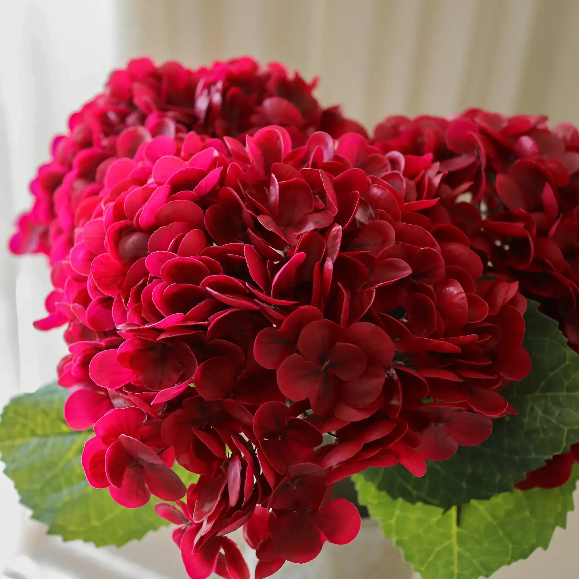 Fleur artificielle Hortensia, Red, 51 cm, 1 pièce Botané
