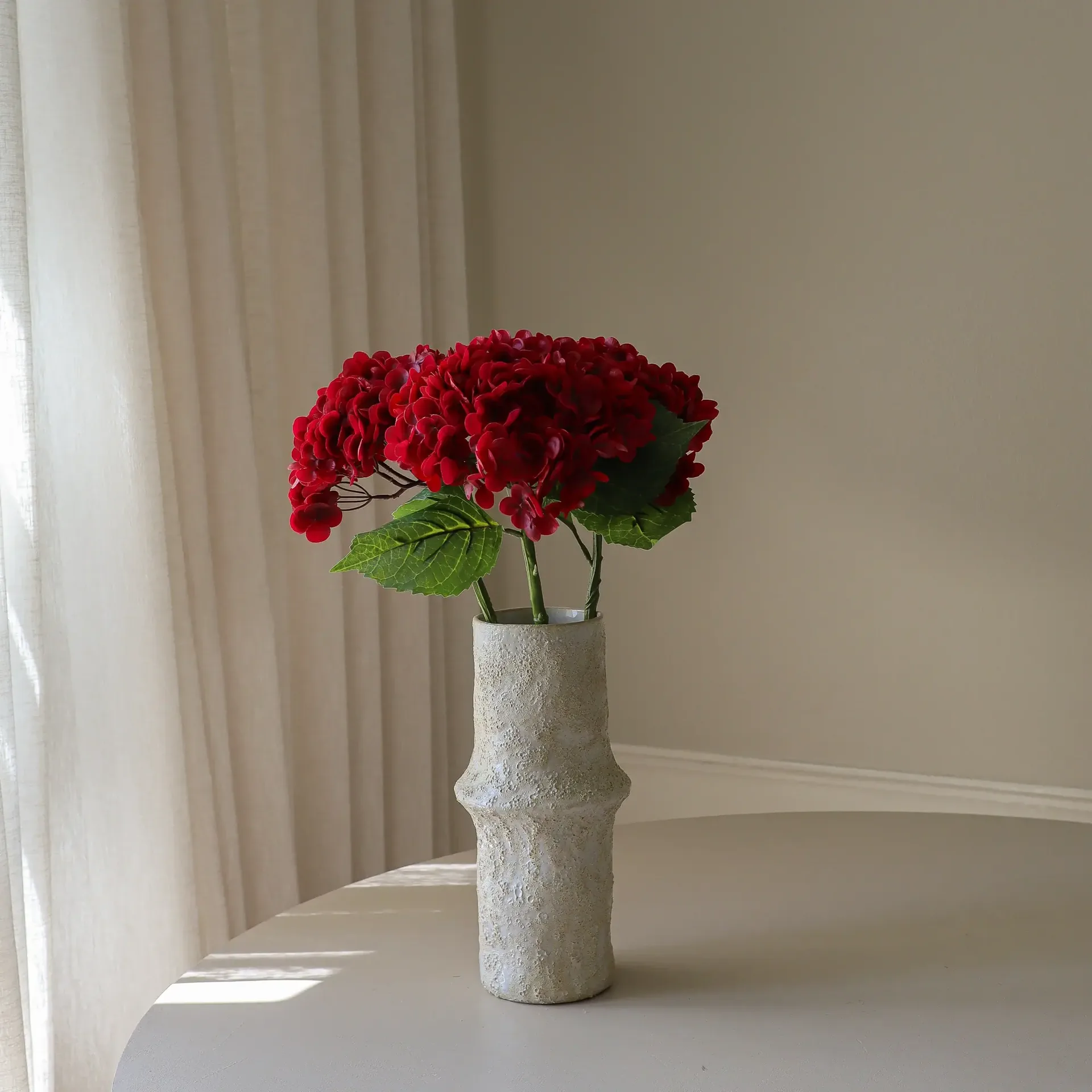 Fleur artificielle Hortensia, Red, 51 cm, 1 pièce Botané