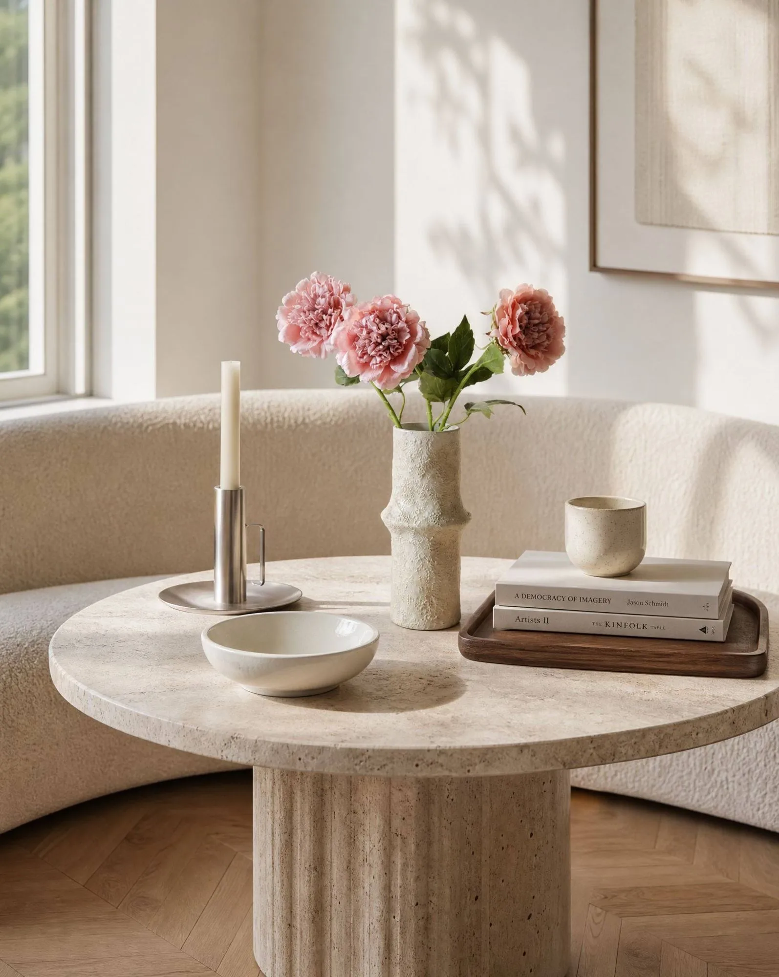 Fleur artificielle pivoine, Dusty pink, 56 cm, 1 pièce Botané