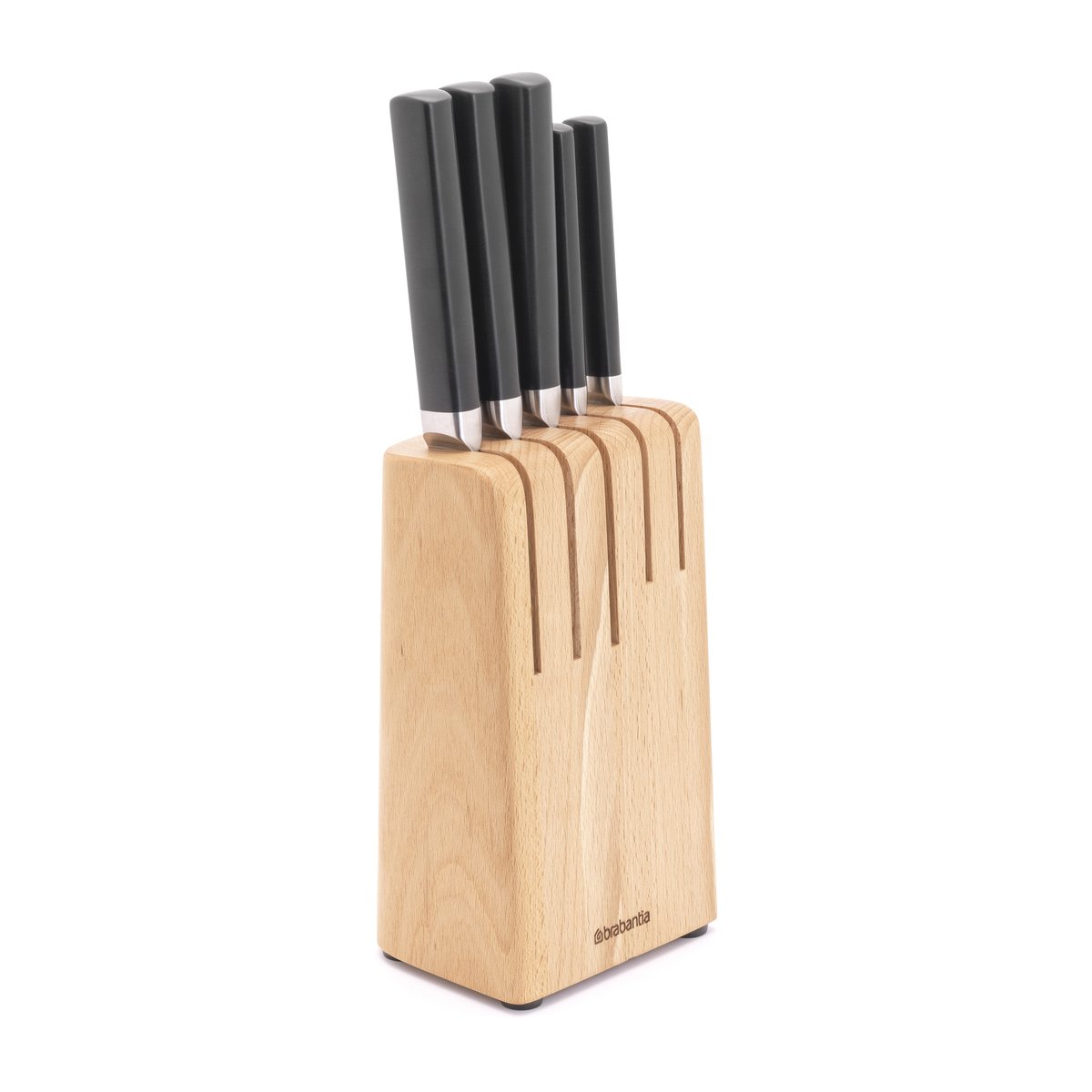 brabantia bloc à couteau avec 5 couteaux profile bois