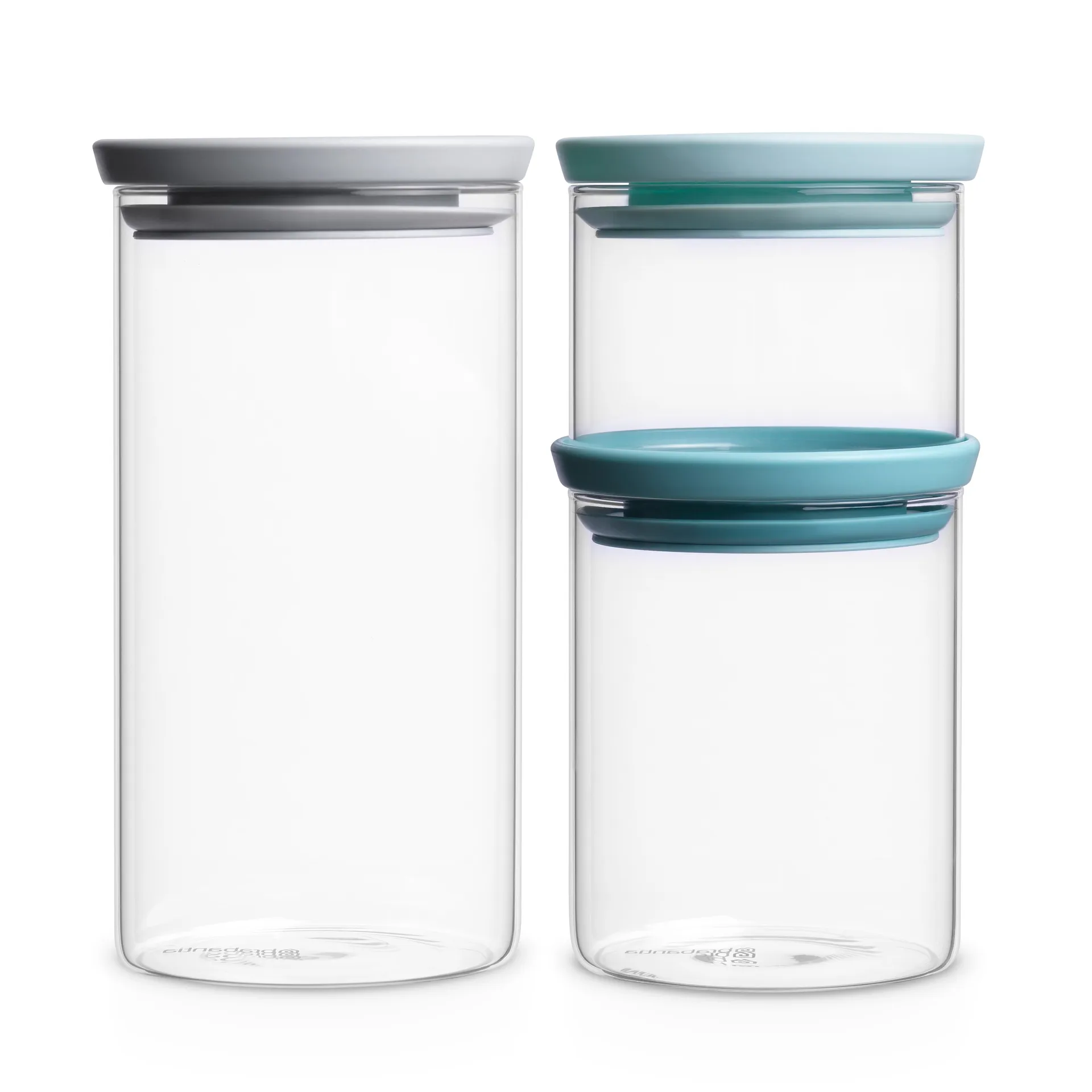 Bocaux en verre Brabantia lot de 3, gris-bleu Brabantia