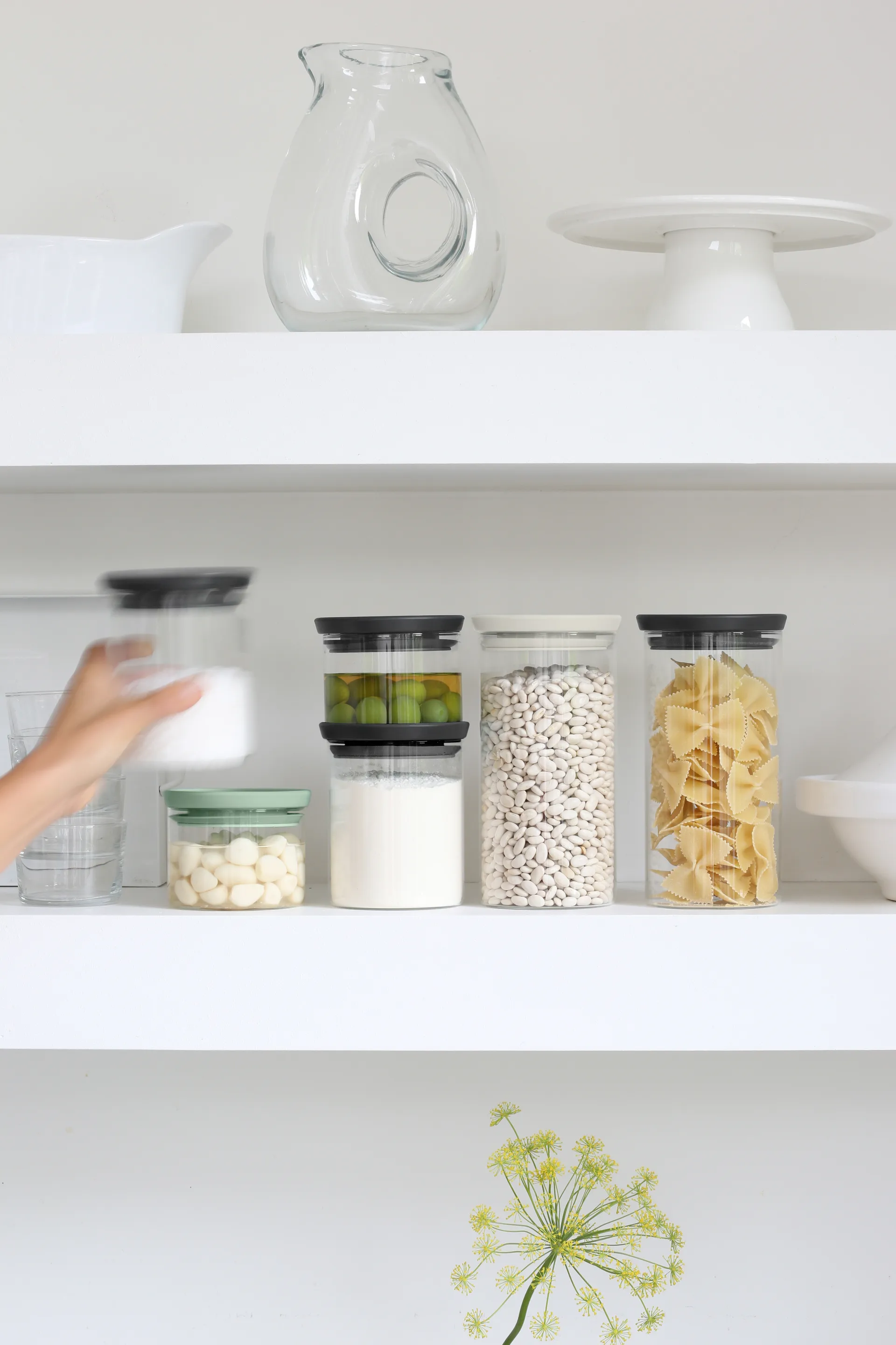 Bocaux en verre Brabantia lot de 3, Noir-gris-vert Brabantia