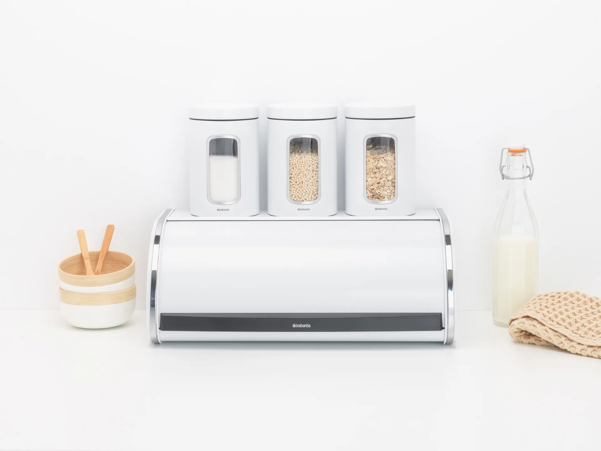 Boîte à pain Roll Top large, Blanc Brabantia