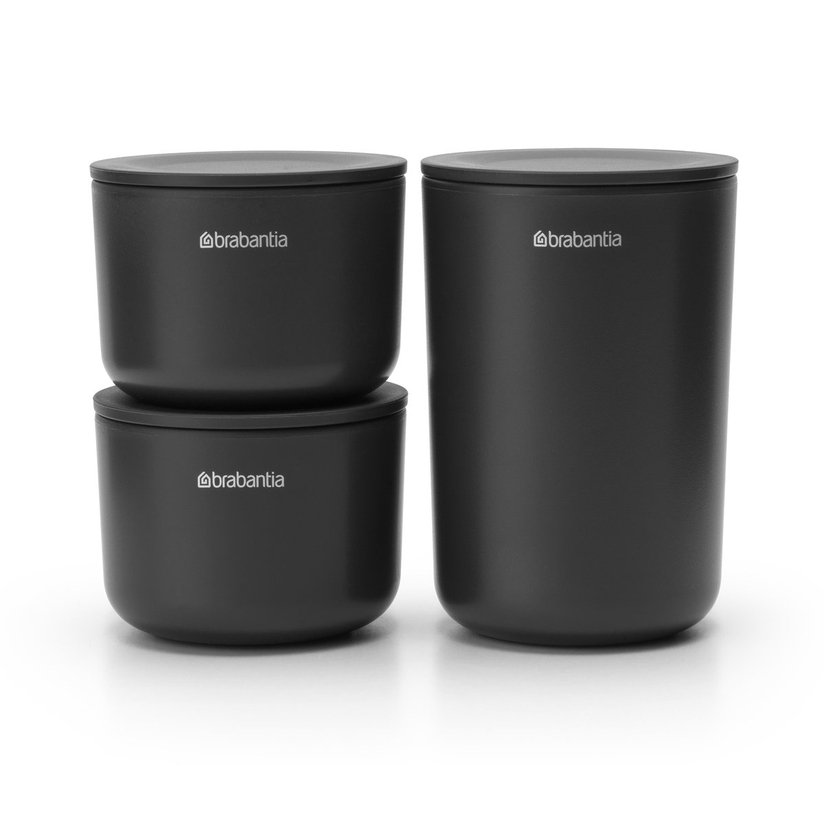 Brabantia Boîtes de rangement ReNew Lot de 3 Gris foncé