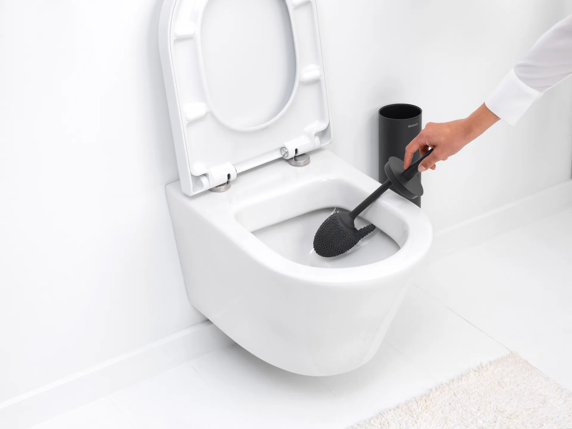 Brosse à WC avec support MindSet, Mineral Infinite Grey, silicone Brabantia