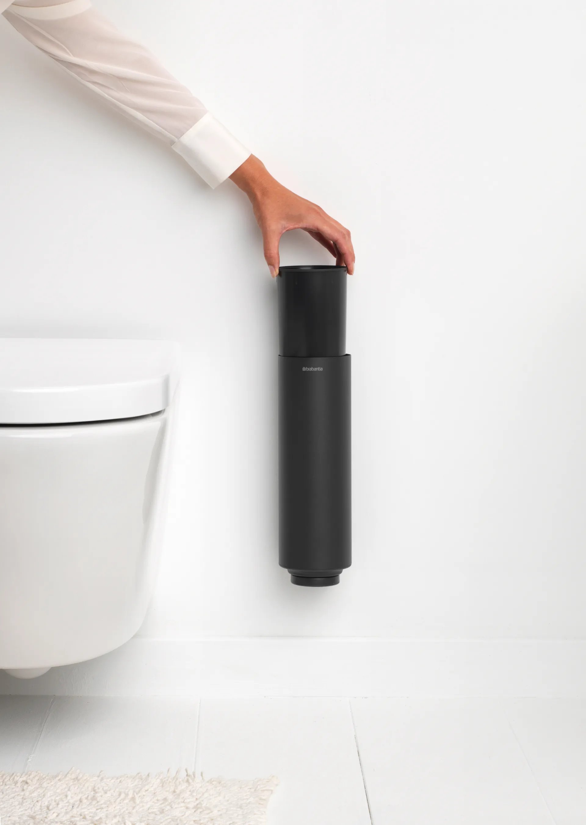 Brosse à WC avec support MindSet, Mineral Infinite Grey, silicone Brabantia