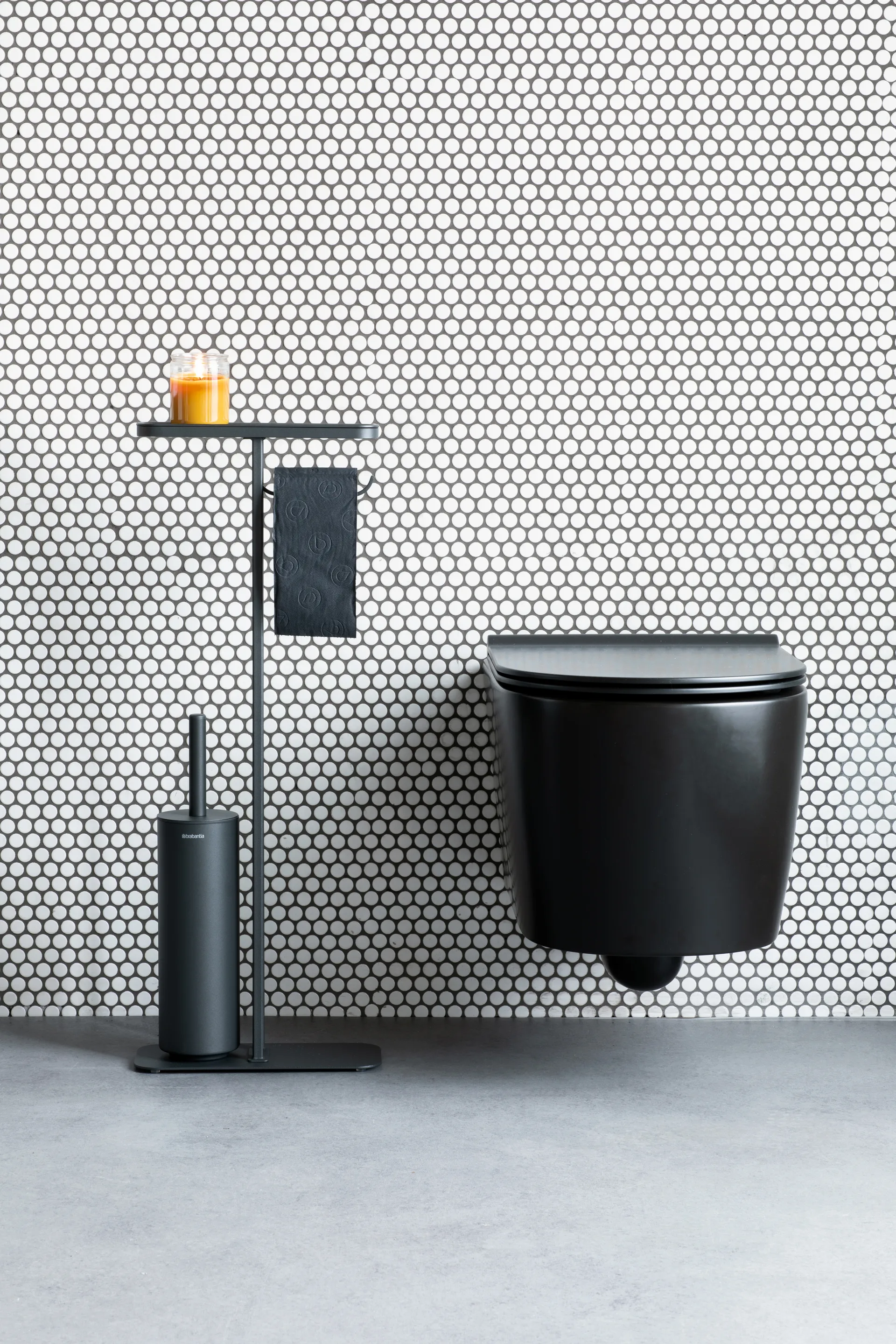 Caddie à toilette MindSet, Mineral Infinite Grey, silicone Brabantia
