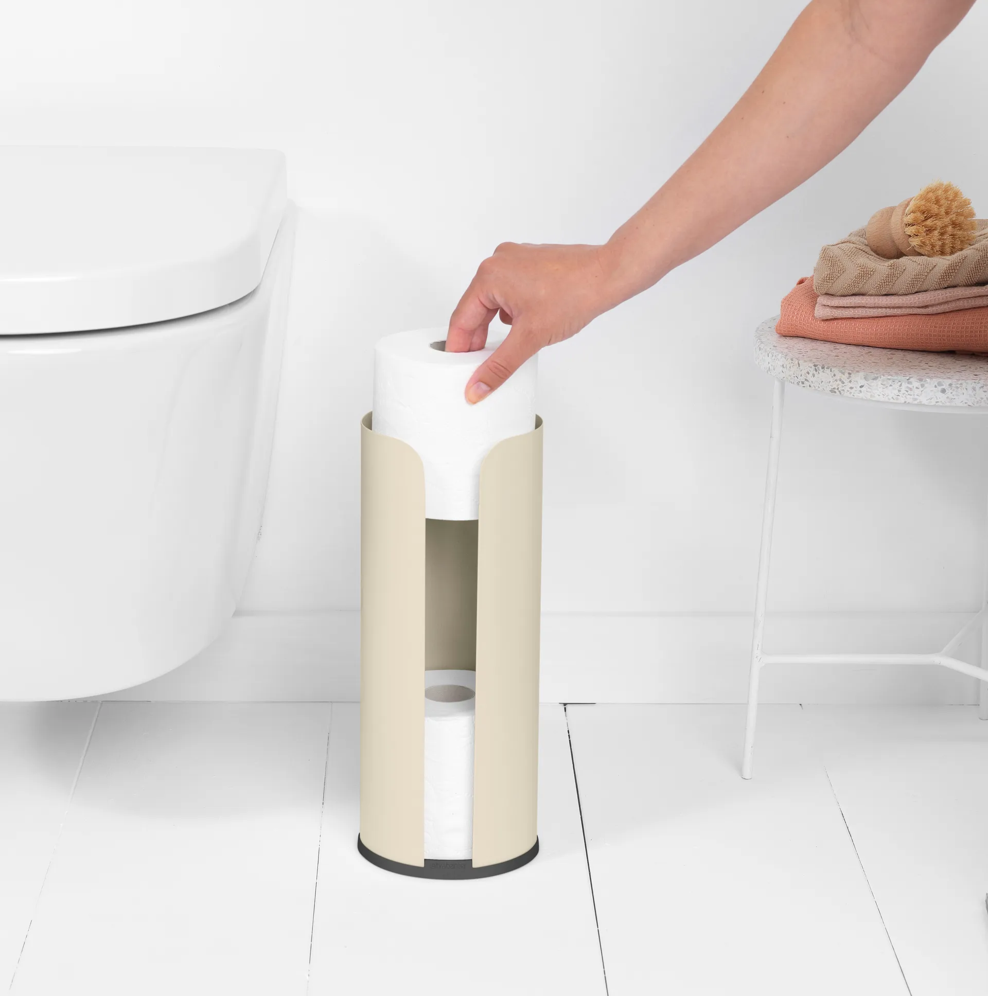 Conteneur à rouleaux de papier toilette Brabantia ReNew, Beige clair Brabantia