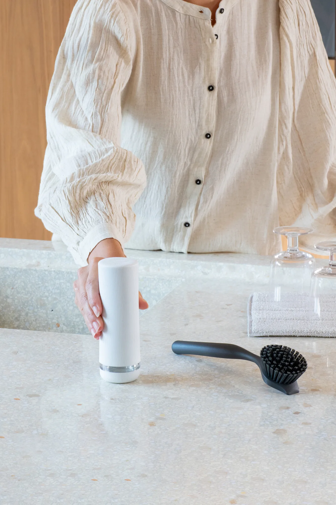 Distributeur à liquide vaisselle SinkStyle, Mineral Fresh White Brabantia