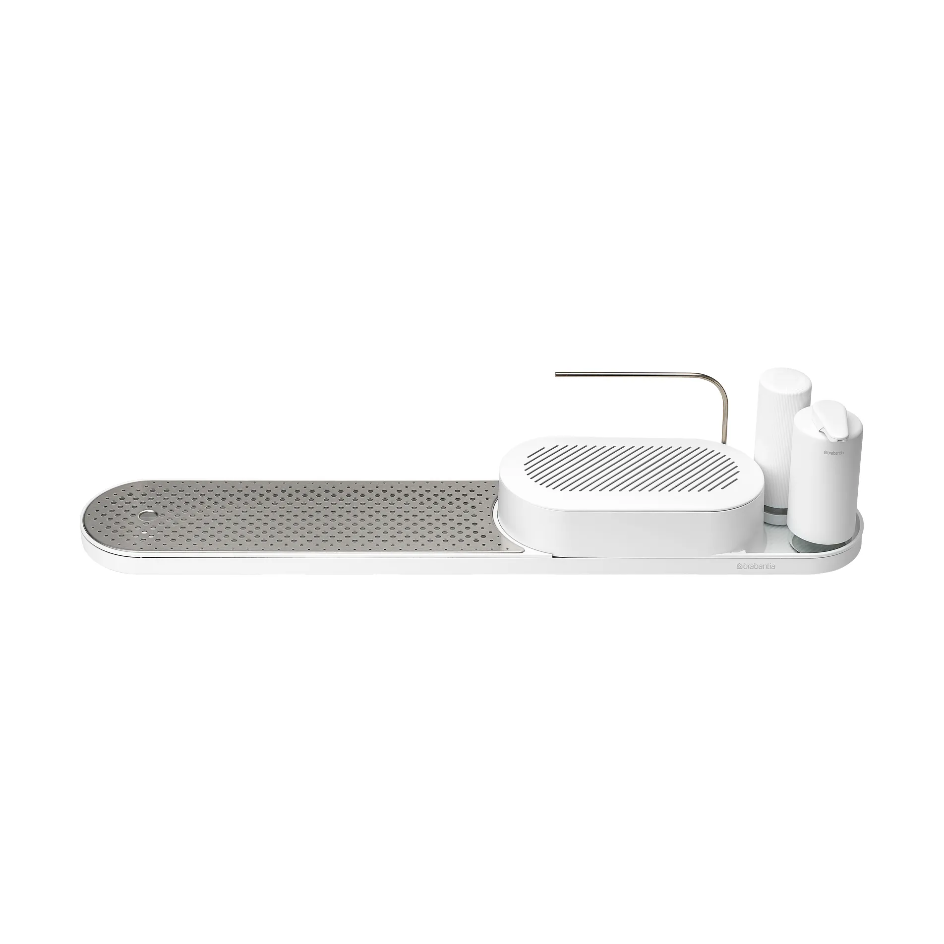 Égouttoir-organisateur d'évier SinkStyle, ensemble 4 pièces, Mineral Fresh White Brabantia