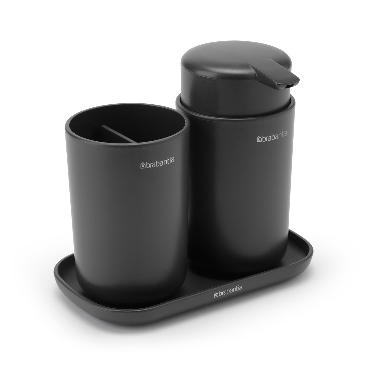 Brabantia Ensemble d'accessoires pour la salle de bain ReNew de Brabantia 3 pièces Gris foncé