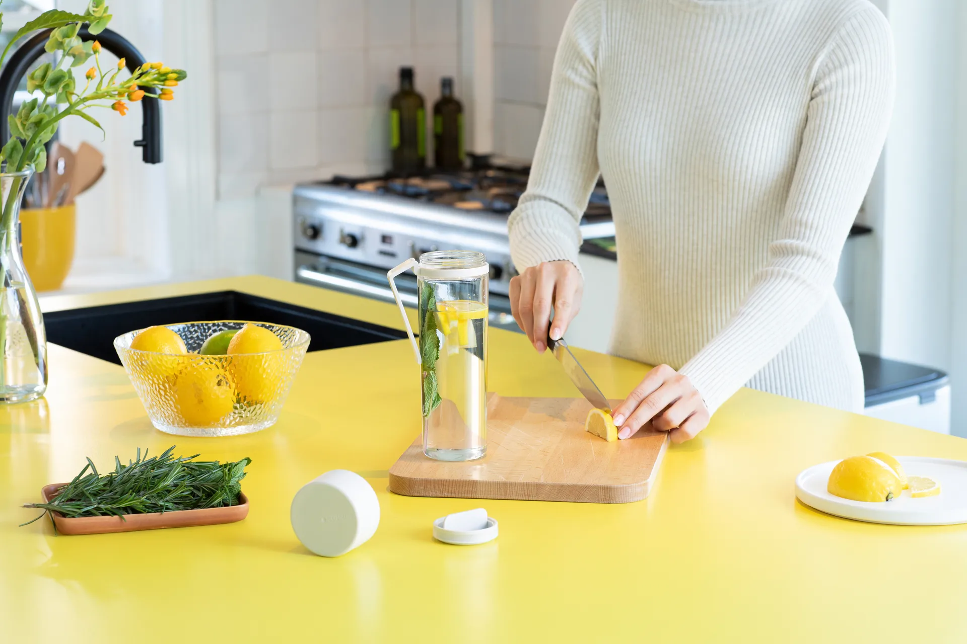 Gourde avec infuseur Make & Take 0,5 L, Gris clair Brabantia