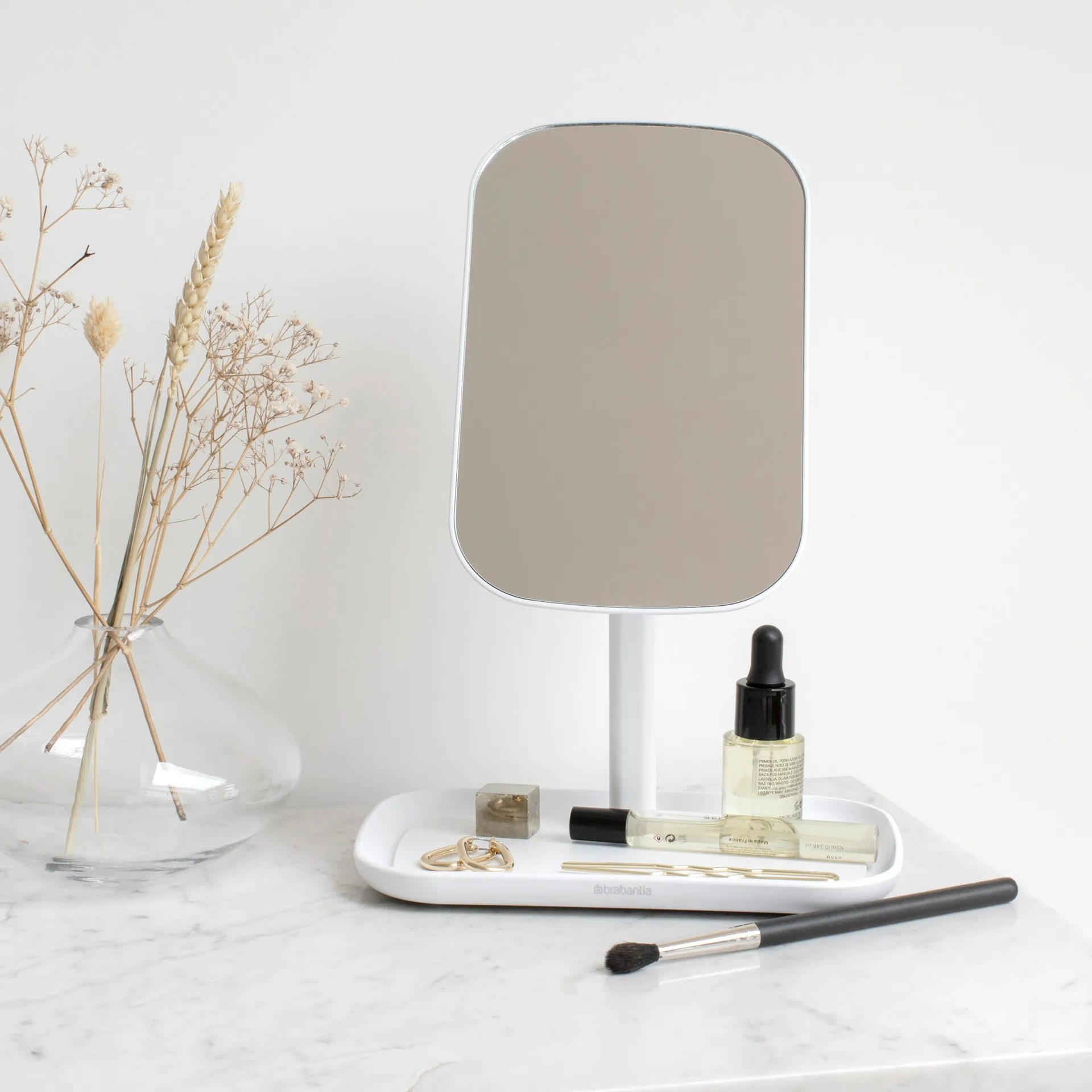 Miroir avec plateau de rangement ReNew, Blanc Brabantia