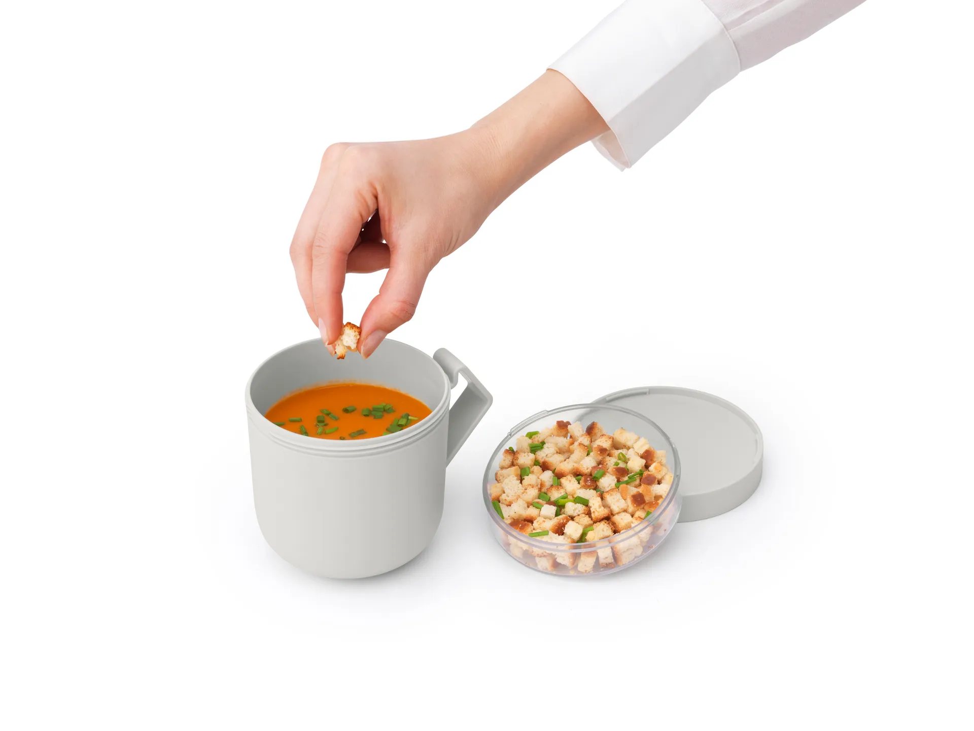 Mug à soupe Make & Take 0,6 L, Gris clair Brabantia