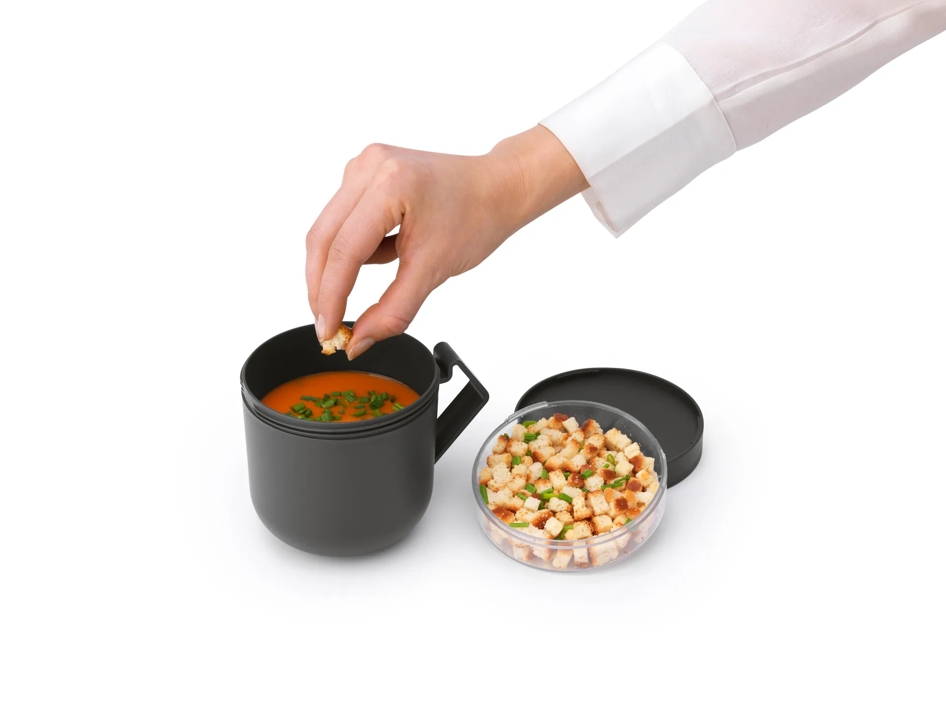 Mug à soupe Make & Take 0,6 L, Gris foncé Brabantia