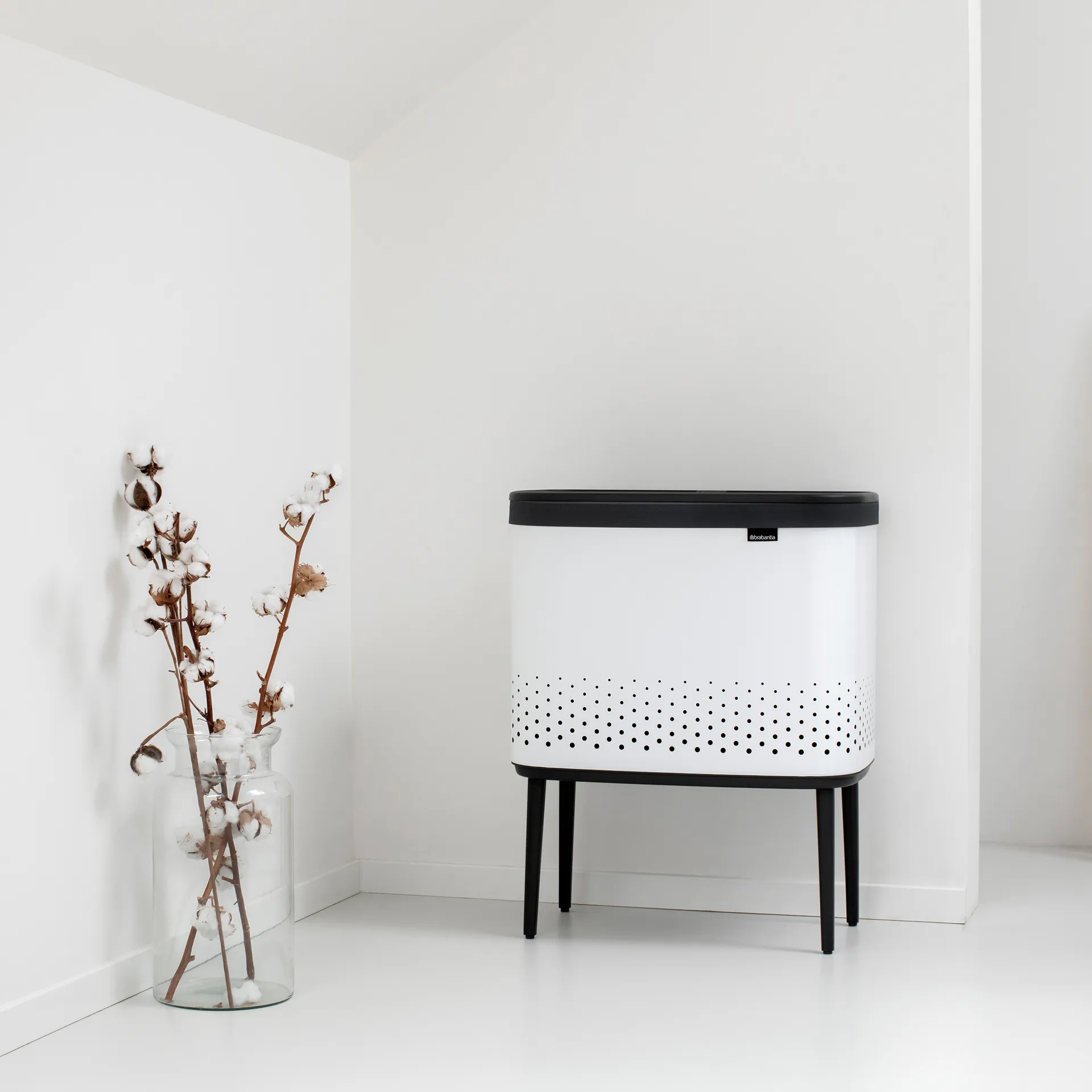 Panier à linge Bo 60 L, Blanc Brabantia