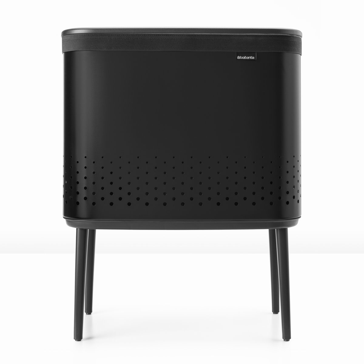 Brabantia Panier à linge Bo 60 L Noir mat | Design Scandinave | Paniers à linge | Noir